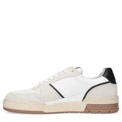 Lage Witte Leren Sneakers Met Bruine Zool^Sacha Outlet