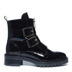 Lak Leren Biker Boots Met Gespen En Rits^Sacha Online