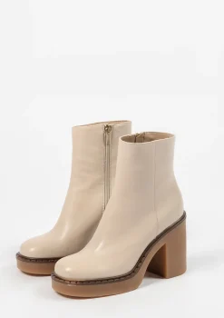 Latte Enkellaarsjes Met Blokhak^Sacha Flash Sale