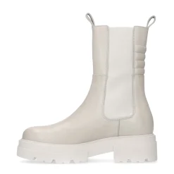 Latte Leren Chelsea Boots Met Detail^Sacha Cheap