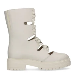 Latte Leren Cut Out Boots^Sacha New