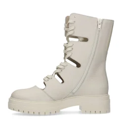 Latte Leren Cut Out Boots^Sacha New