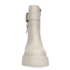 Latte Leren Enkellaarsjes Met Gesp^Sacha Store