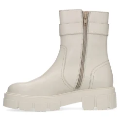 Latte Leren Enkellaarsjes Met Gesp^Sacha Store