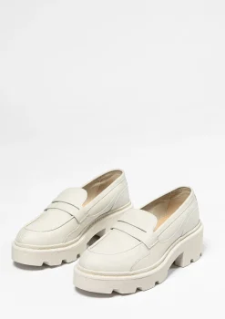 Latte Leren Platform Loafers^Sacha Shop
