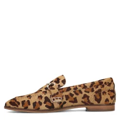 Leren Luipaardprint Loafers Met Goudkleurige Gesp^Sacha Outlet