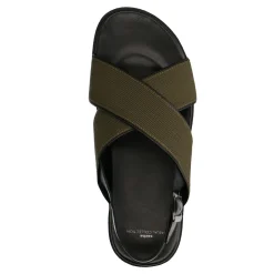 Leren Sandalen Met Groene Banden^Sacha Online