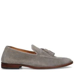 Lichtgrijze Suede Loafers Met Kwastjes^Sacha New