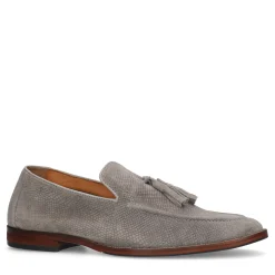 Lichtgrijze Suede Loafers Met Kwastjes^Sacha New