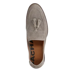Lichtgrijze Suede Loafers Met Kwastjes^Sacha New