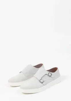 Lichtgrijze Suede Monk Sneakers^Sacha Store