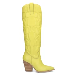 Limegroene Hoge Leren Cowboylaarzen^Sacha Cheap