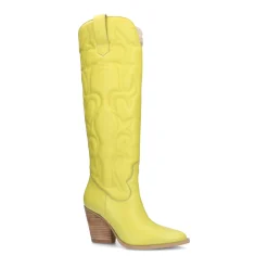 Limegroene Hoge Leren Cowboylaarzen^Sacha Cheap