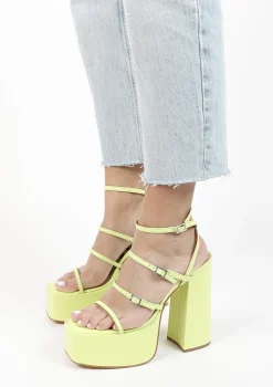 Limegroene Sandalen Met Plateau Hak^Sacha Shop
