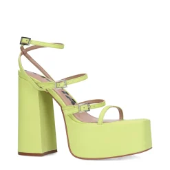 Limegroene Sandalen Met Plateau Hak^Sacha Shop