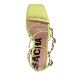 Limegroene Sandalen Met Plateau Hak^Sacha Shop