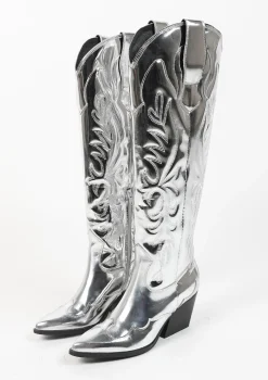 Limited Edition - Zilveren Metallic Cowboylaarzen^Sacha Cheap