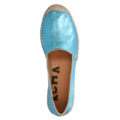 Metallic Blauwe Leren Espadrilles^Sacha New
