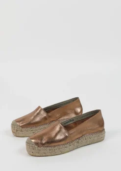 Metallic Bronskleurige Leren Espadrilles^Sacha Flash Sale