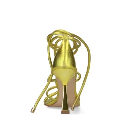 Metallic Limegroene Sandalen Met Trechterhak^Sacha Fashion