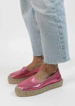Metallic Roze Leren Espadrilles^Sacha Clearance