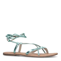 Mintgroene Metallic Leren Sandalen^Sacha Clearance