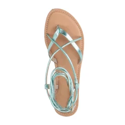 Mintgroene Metallic Leren Sandalen^Sacha Clearance