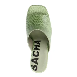 Mintgroene Muiltjes Met Plateau Hak^Sacha Sale