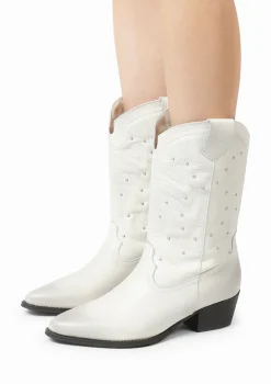 Off White Cowboy Enkellaarsjes Met Studs^Sacha New