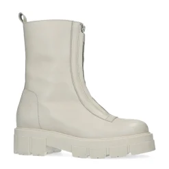 Off White Leren Chelsea Boots Met Rits^Sacha Best Sale