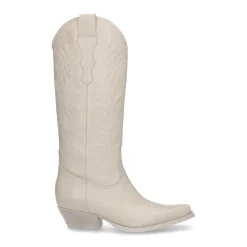 Off White Leren Cowboylaarzen Met Stiksels^Sacha Cheap