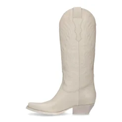 Off White Leren Cowboylaarzen Met Stiksels^Sacha Cheap