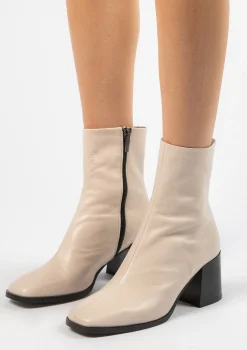 Off White Leren Enkellaarsjes Met Hak^Sacha Store