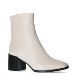 Off White Leren Enkellaarsjes Met Hak^Sacha Store