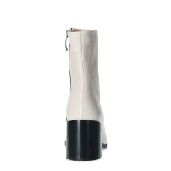 Off White Leren Enkellaarsjes Met Hak^Sacha Store