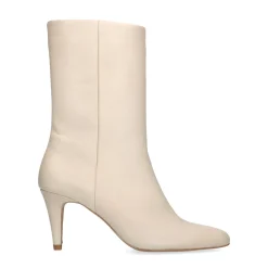 Off White Leren Enkellaarsjes Met Naaldhak^Sacha Clearance