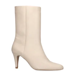 Off White Leren Enkellaarsjes Met Naaldhak^Sacha Clearance