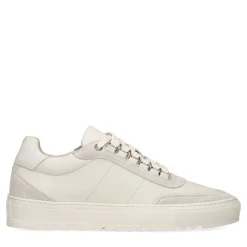 Off White Leren Sneakers Met Suede Details^Sacha Fashion