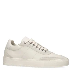 Off White Leren Sneakers Met Suede Details^Sacha Fashion