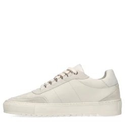 Off White Leren Sneakers Met Suede Details^Sacha Fashion