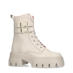 Off White Leren Veterboots^Sacha Sale