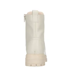 Off White Leren Veterboots Met Imitatiebont^Sacha Hot