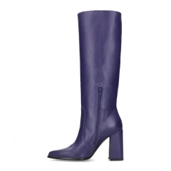 Paarse Kniehoge Leren Laarzen Met Hak^Sacha Best Sale