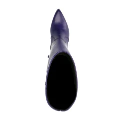 Paarse Kniehoge Leren Laarzen Met Hak^Sacha Best Sale