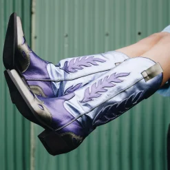 Paarse Metallic Cowboylaarzen^Sacha Cheap
