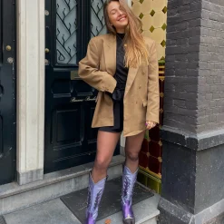 Paarse Metallic Cowboylaarzen^Sacha Cheap