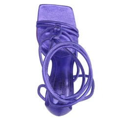 Paarse Metallic Sandalen Met Trechterhak^Sacha Clearance