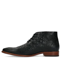 Rehab Barry Croco Zwarte Veterschoenen^Sacha Best Sale