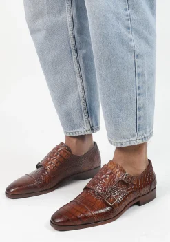 Rehab Phil Croco Bruine Gespschoenen^Sacha Clearance