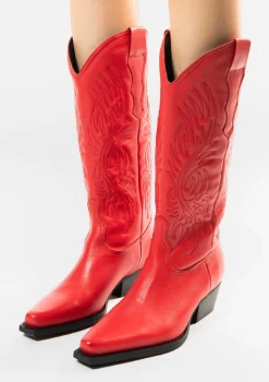 Rode Leren Cowboylaarzen^Sacha Store